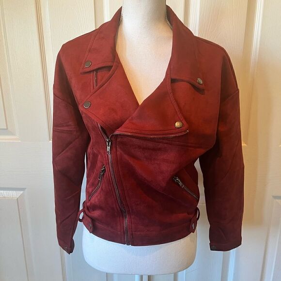 Faux Suede Moto Jacket  - Picture 4 of 14